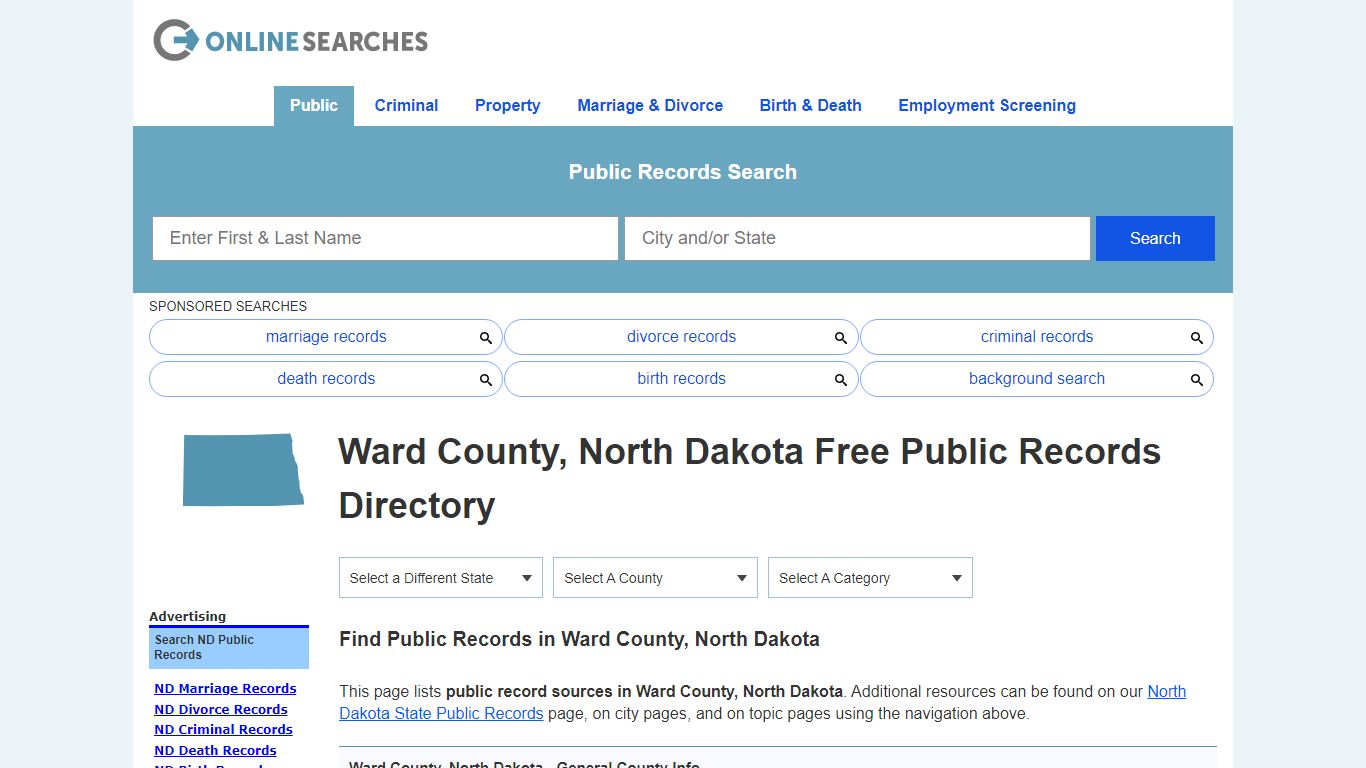 Ward County, North Dakota Public Records Directory