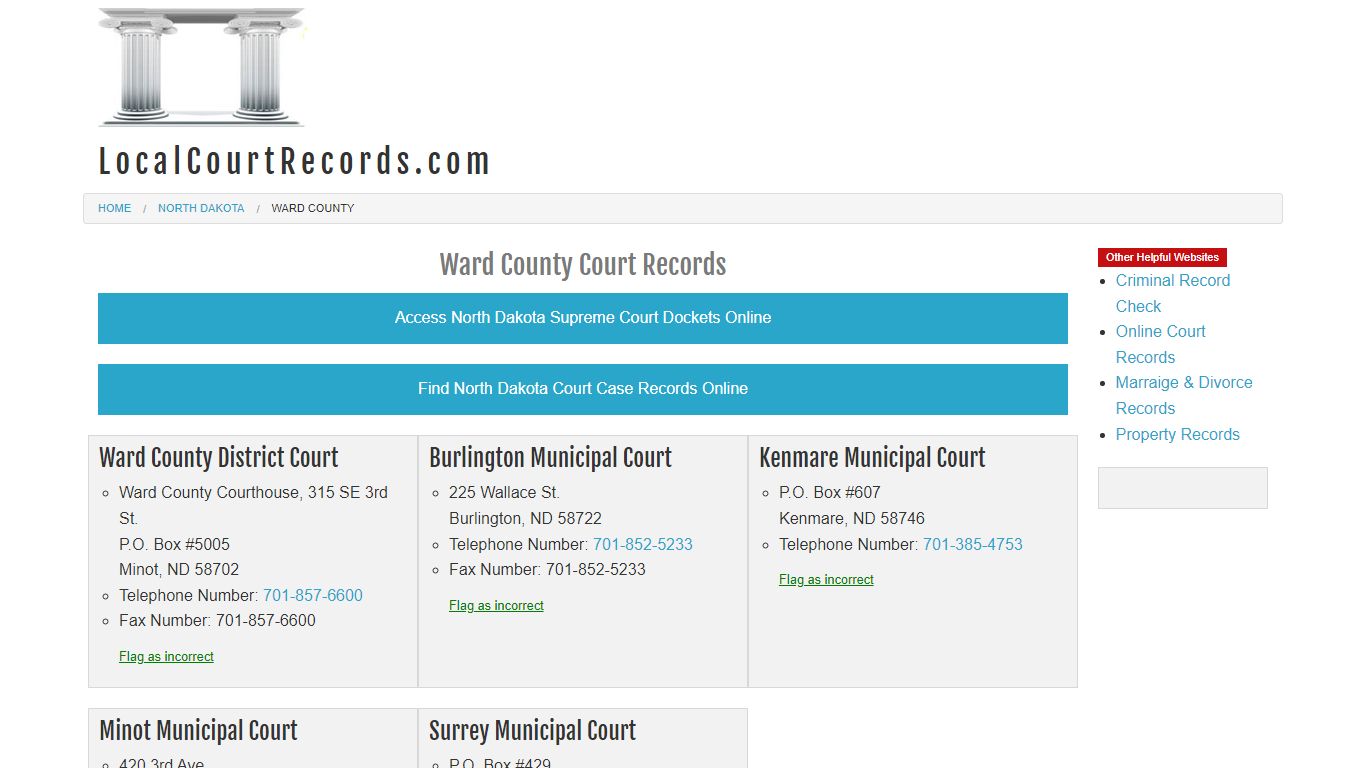 Ward County Court Records - North Dakota